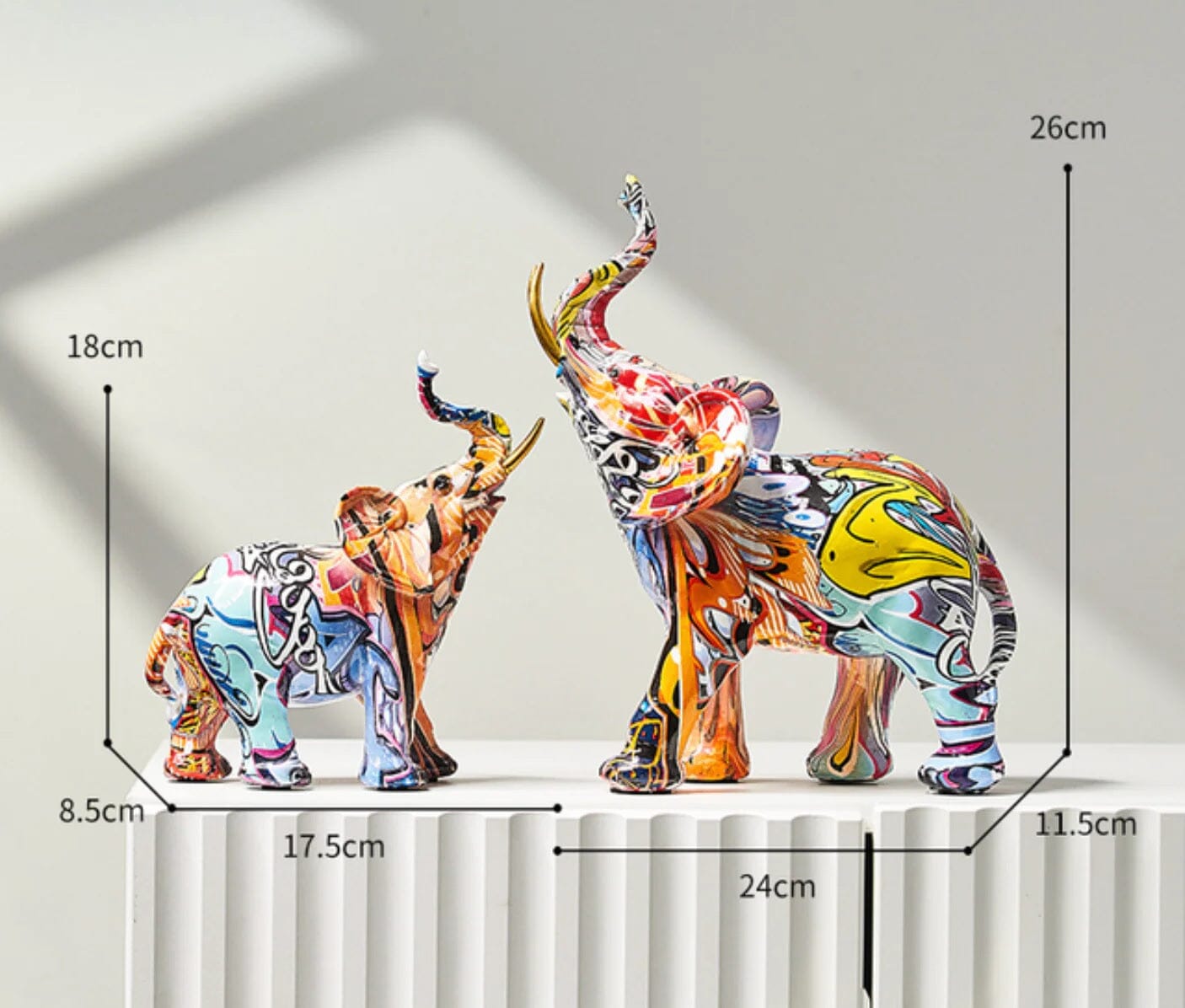 Escultura Elefante Grafite Street & Colors