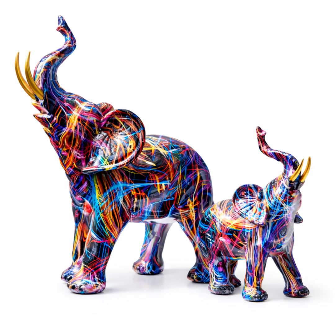 Escultura Elefante Grafite Street & Colors