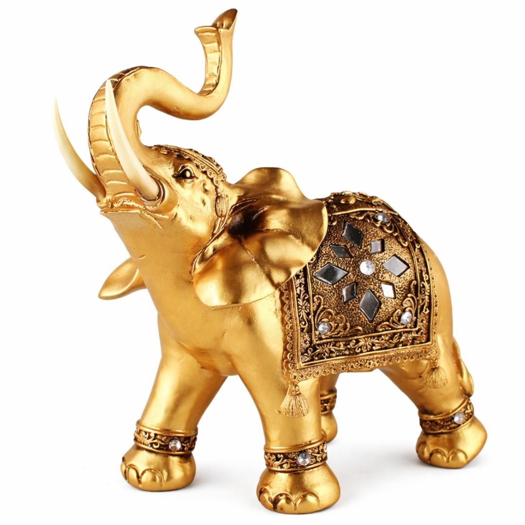 Escultura Elefante Indiano Dourado - Decors