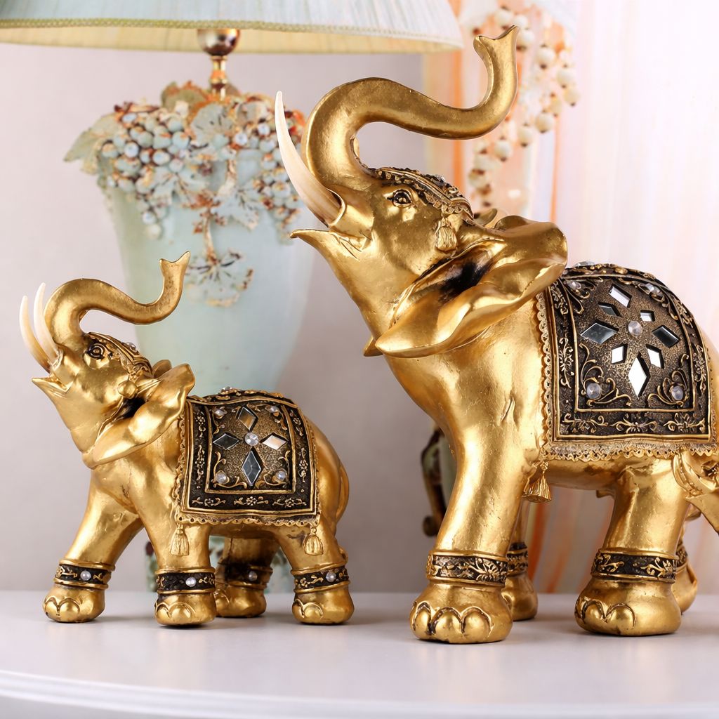Escultura Elefante Indiano Dourado - Decors