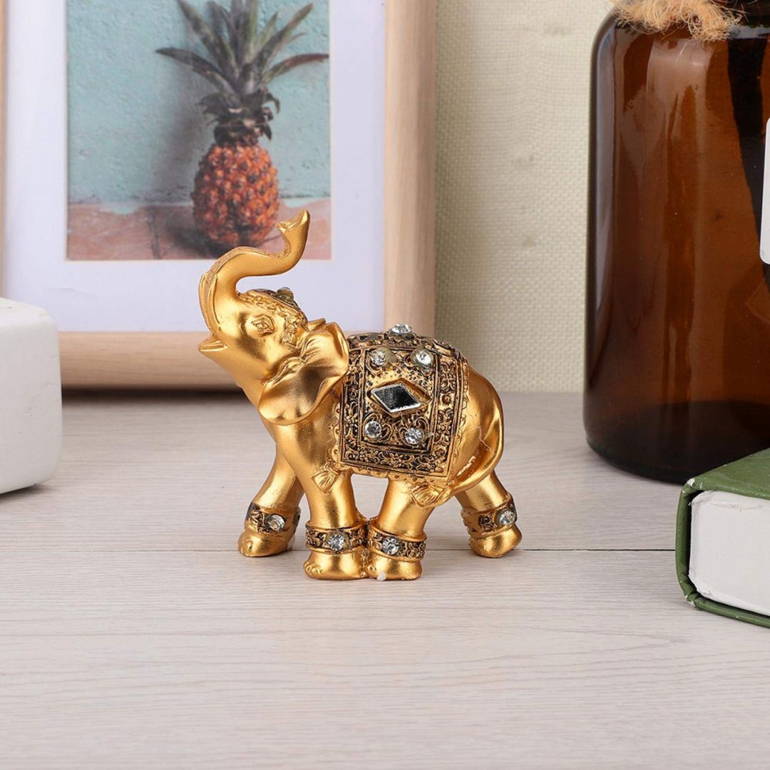 Escultura Elefante Indiano Dourado - Decors