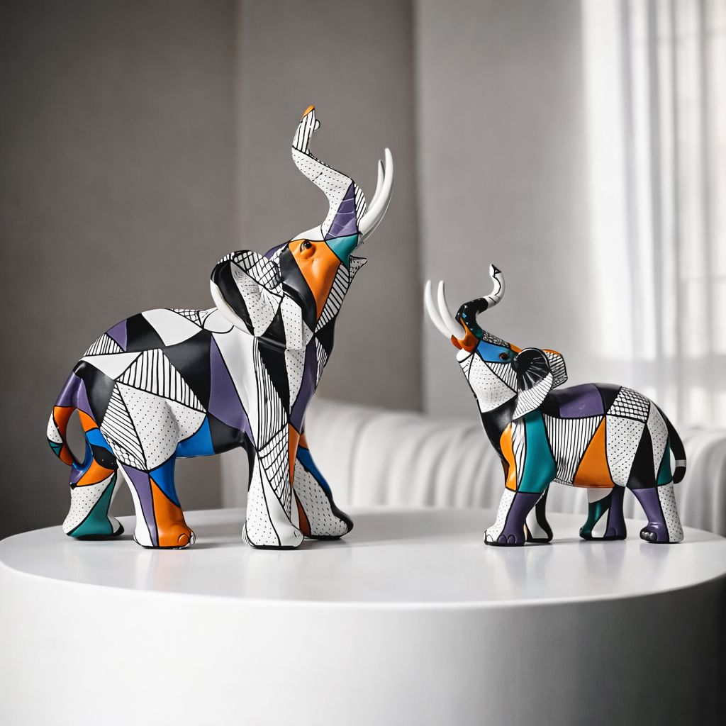 Escultura Elefante Pintura Mosaico - Decors