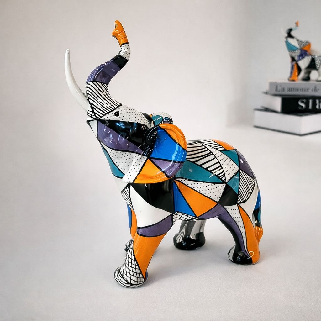 Escultura Elefante Pintura Mosaico - Decors