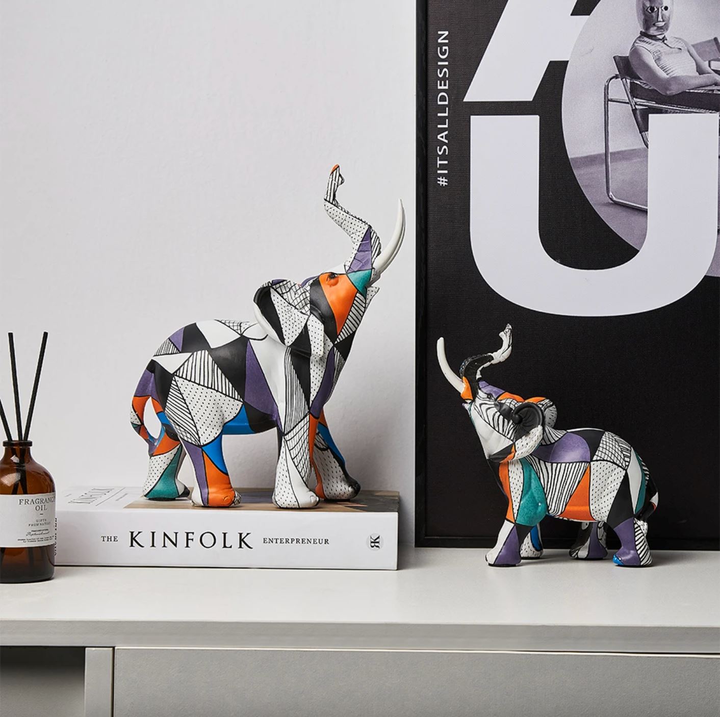 Escultura Elefante Pintura Mosaico - Decors