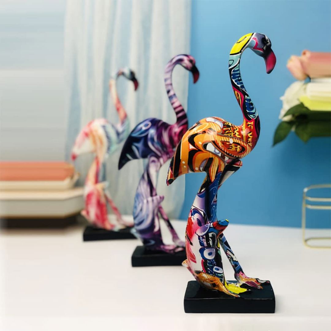 Escultura Flamingo Grafite Street & Colors