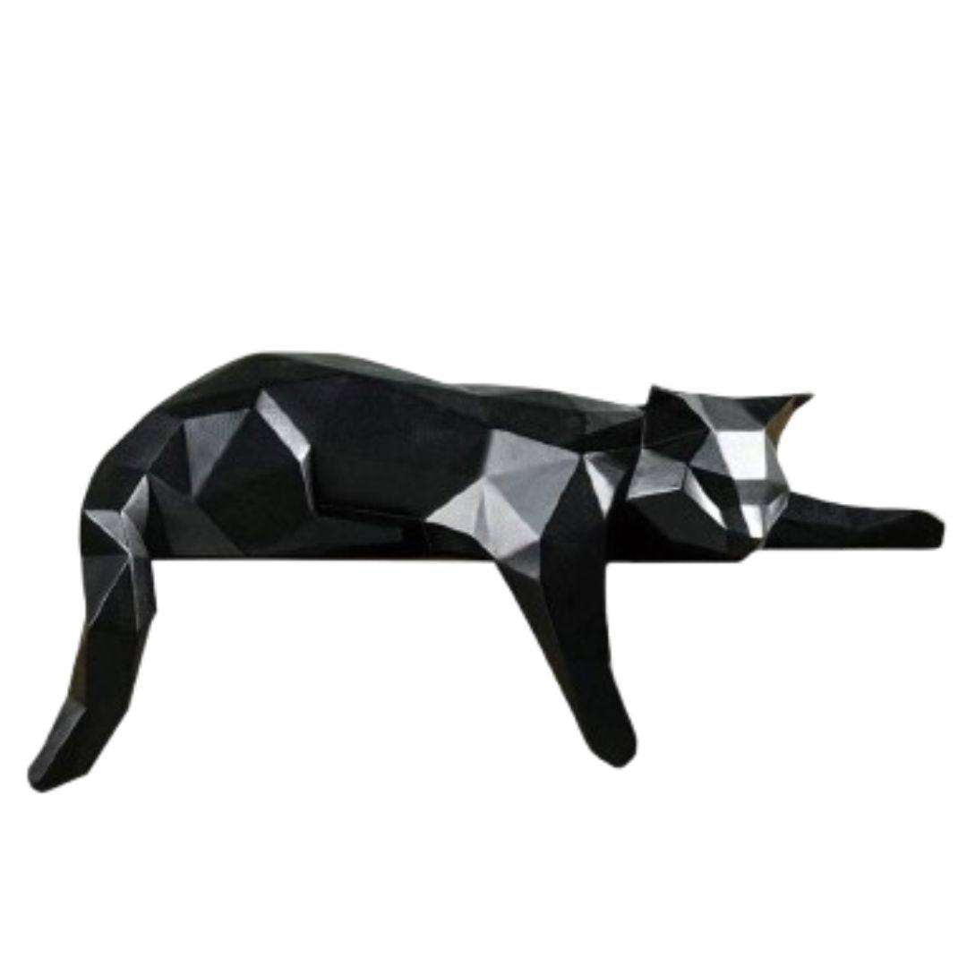 Escultura Geométrica Abstrata Gatinho Deitado - Decors