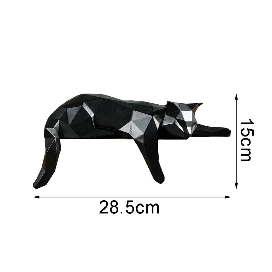 Escultura Geométrica Abstrata Gatinho Deitado