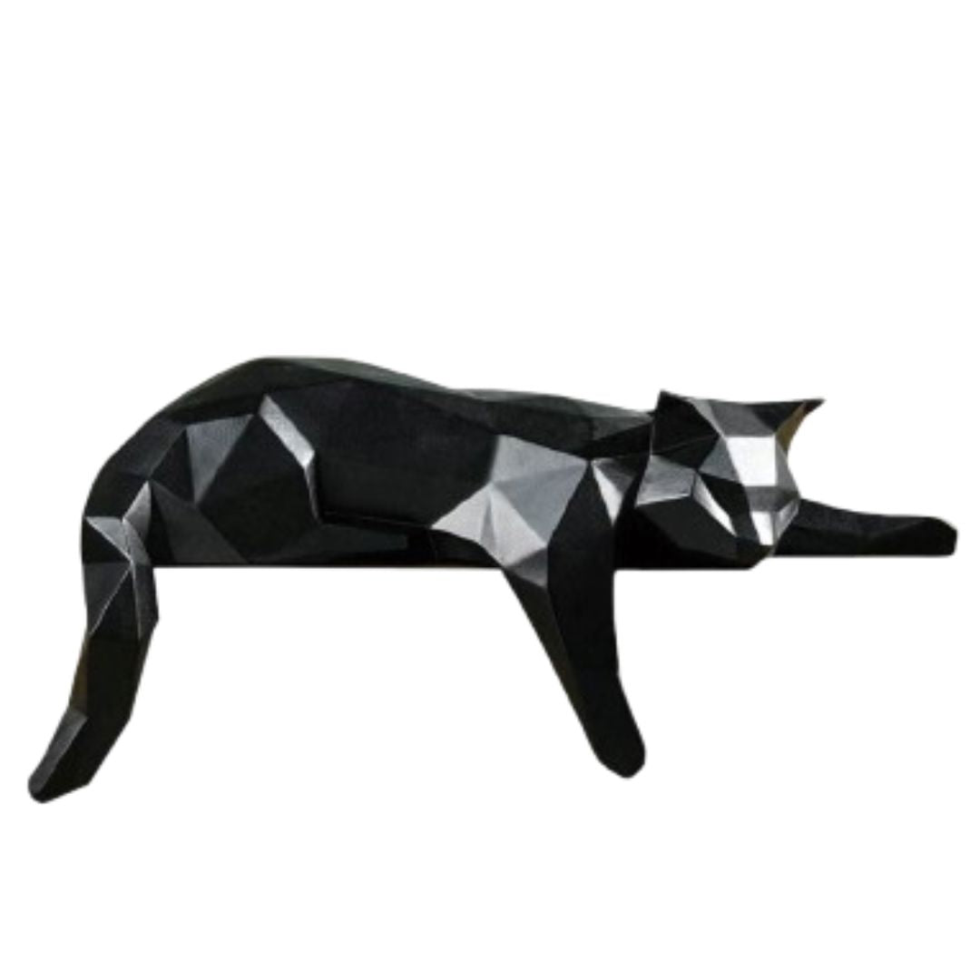 Escultura Geométrica Abstrata Gatinho Deitado