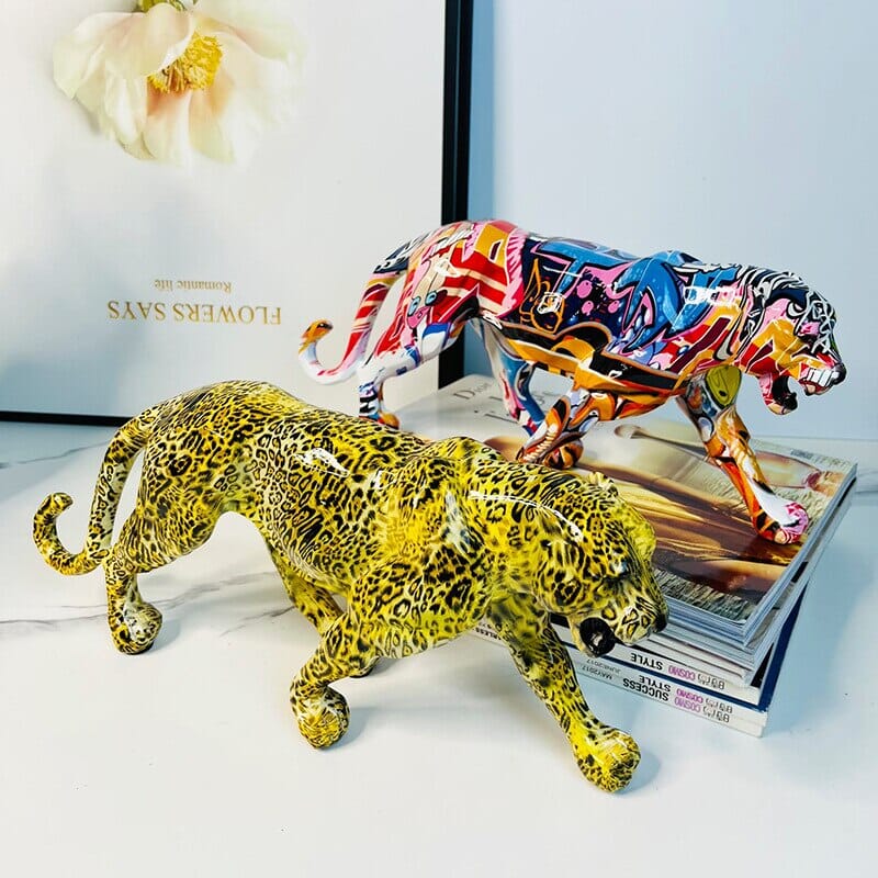 Escultura Leopardo Grafite Street & Colors - Decors