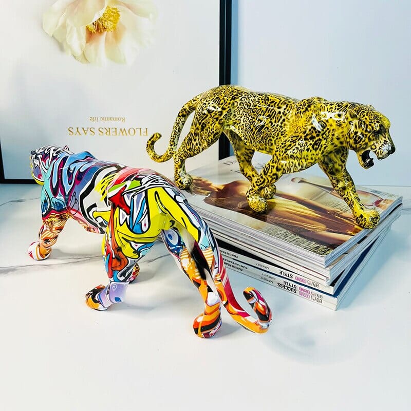 Escultura Leopardo Grafite Street & Colors - Decors