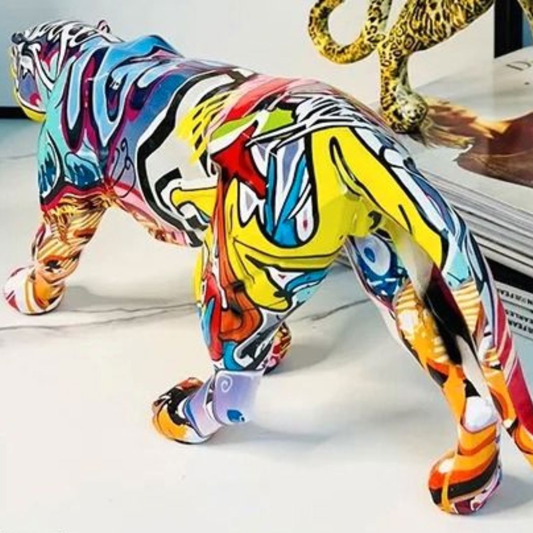 Escultura Leopardo Grafite Street & Colors - Decors