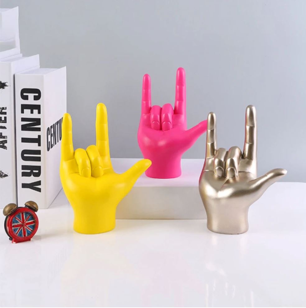 Escultura Libras I Love You (Linguagem de Sinais) - Decors