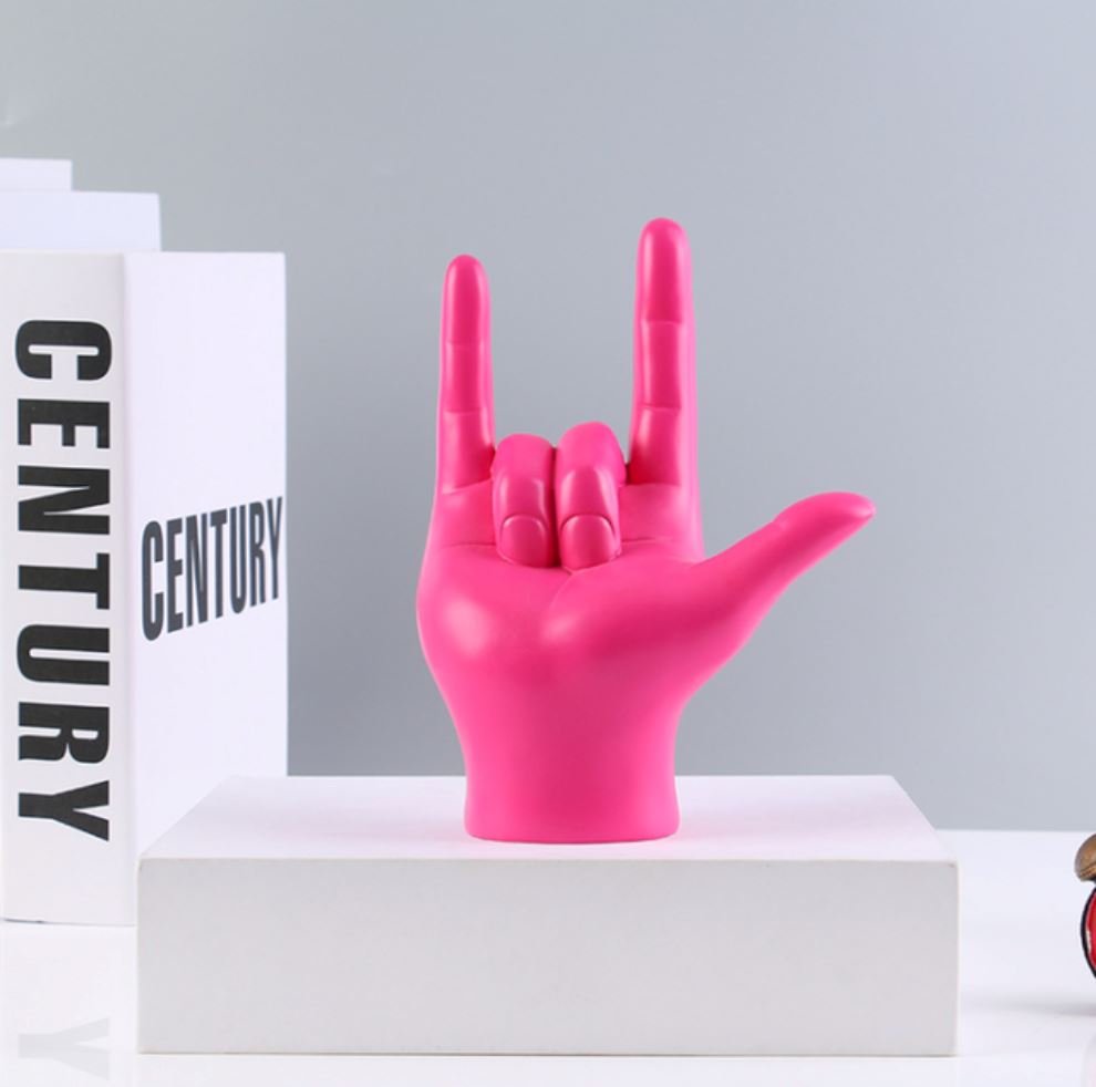 Escultura Libras I Love You (Linguagem de Sinais) - Decors