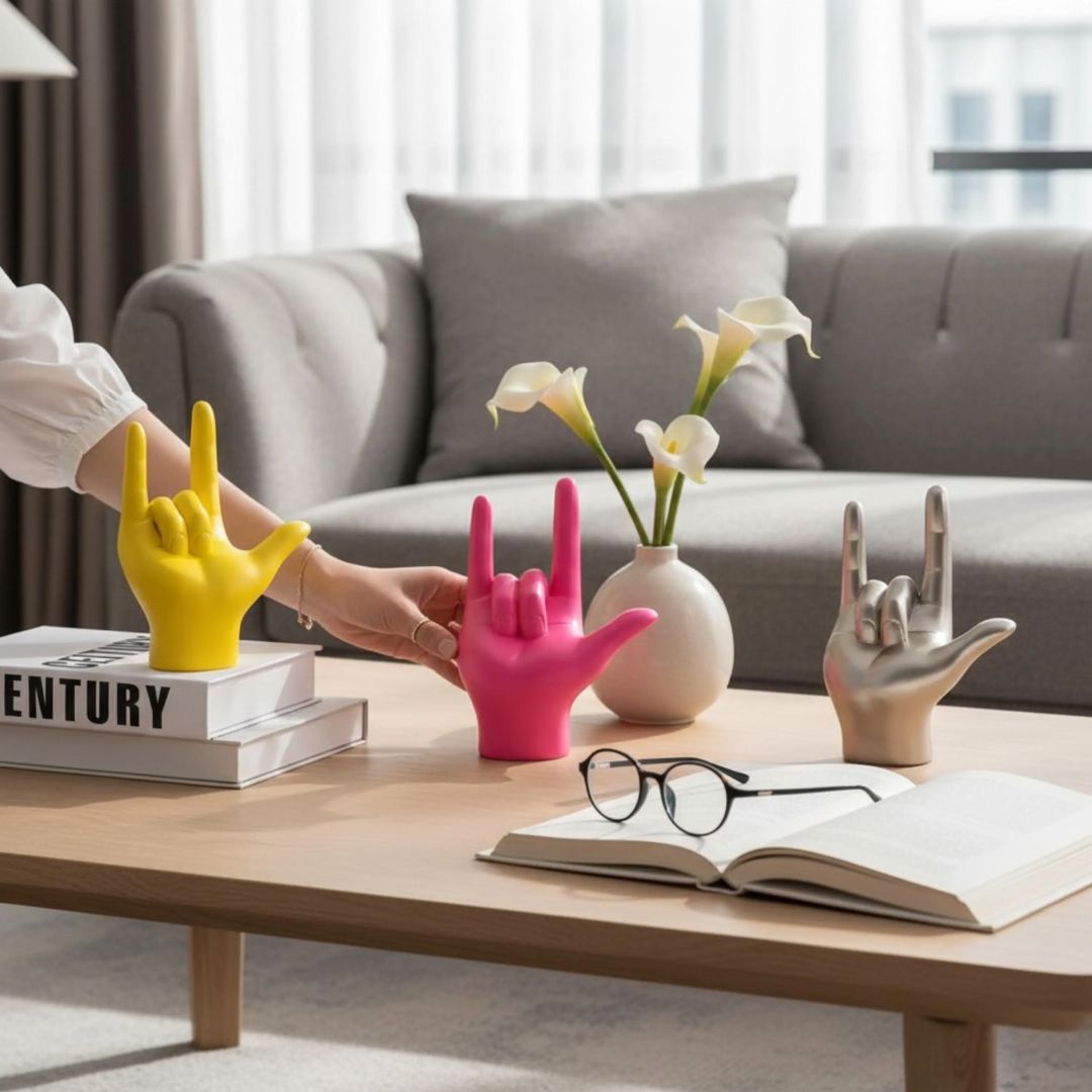 Escultura Libras I Love You (Linguagem de Sinais) - Decors