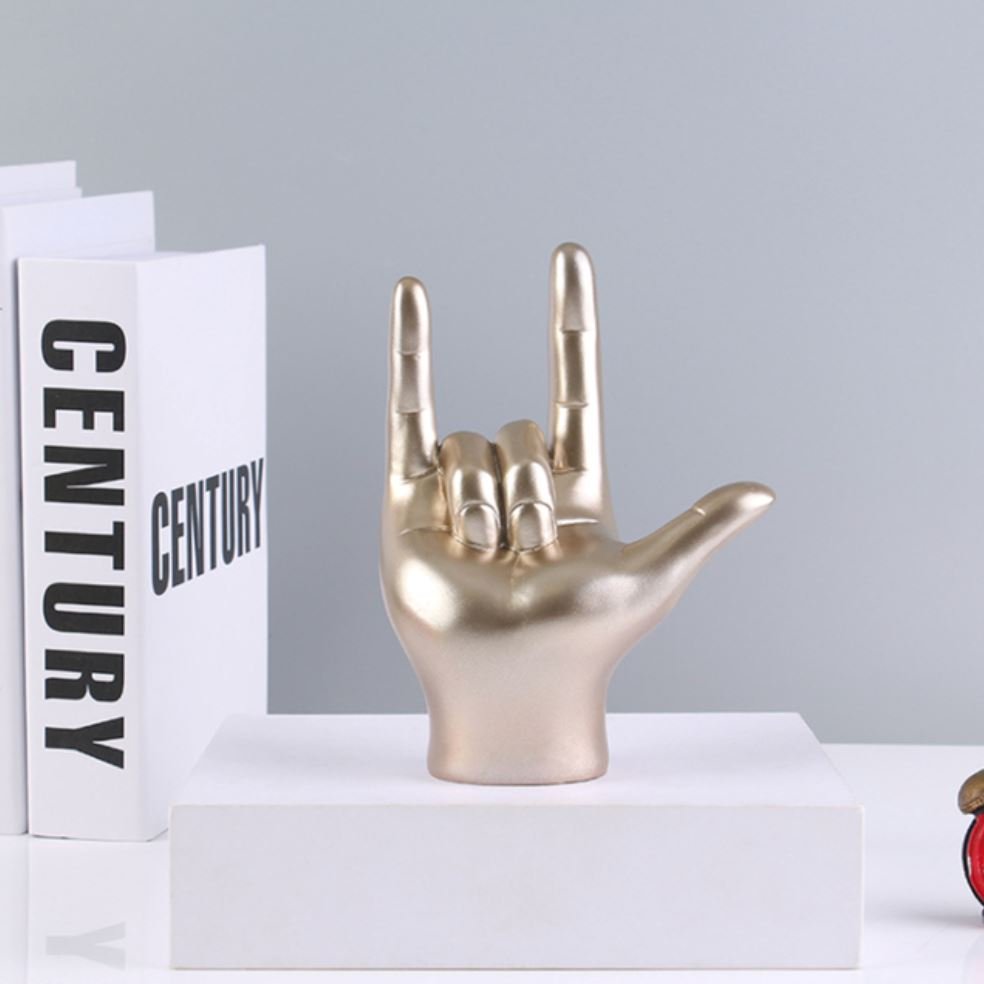 Escultura Libras I Love You (Linguagem de Sinais) - Decors