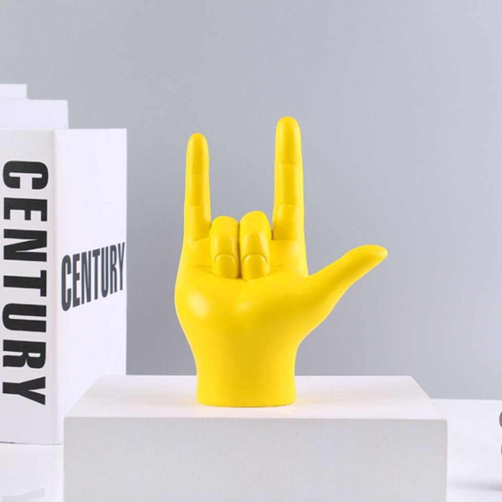 Escultura Libras I Love You (Linguagem de Sinais) - Decors