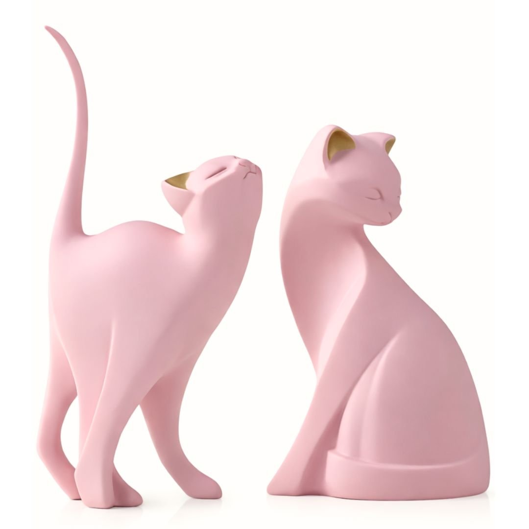 Escultura Moderna Abstrata Gato (O Par) - Decors