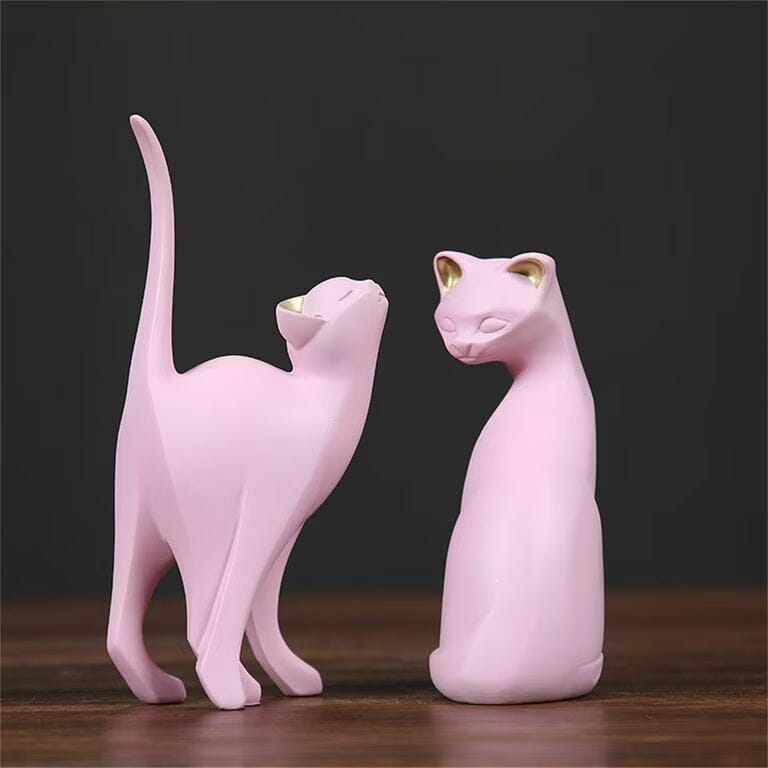 Escultura Moderna Abstrata Gato (O Par) - Decors