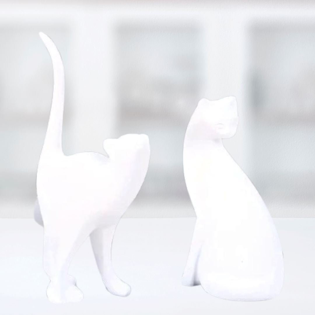Escultura Moderna Abstrata Gato (O Par) - Decors