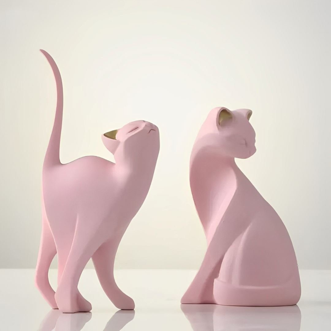 Escultura Moderna Abstrata Gato (O Par) - Decors
