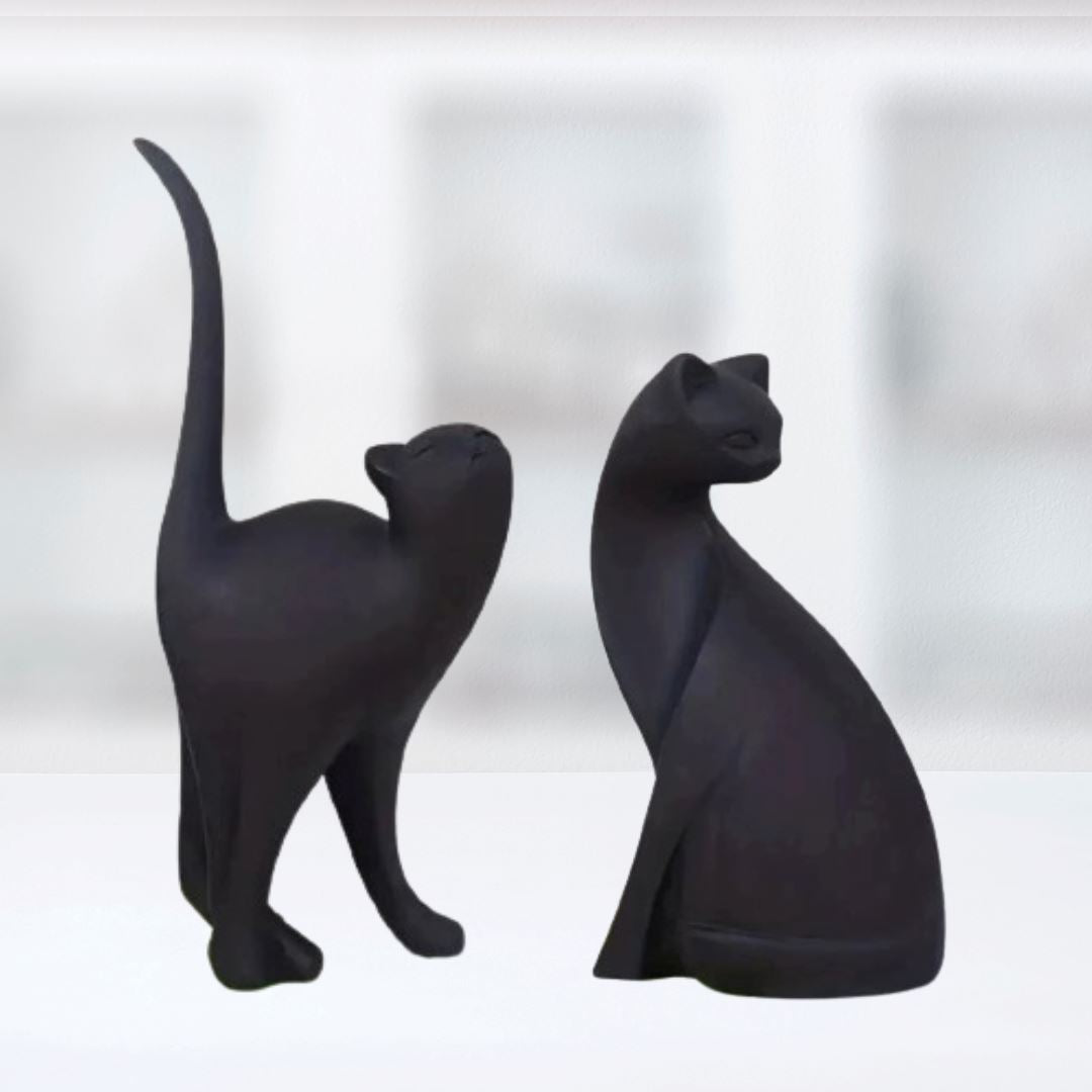 Escultura Moderna Abstrata Gato (O Par) - Decors