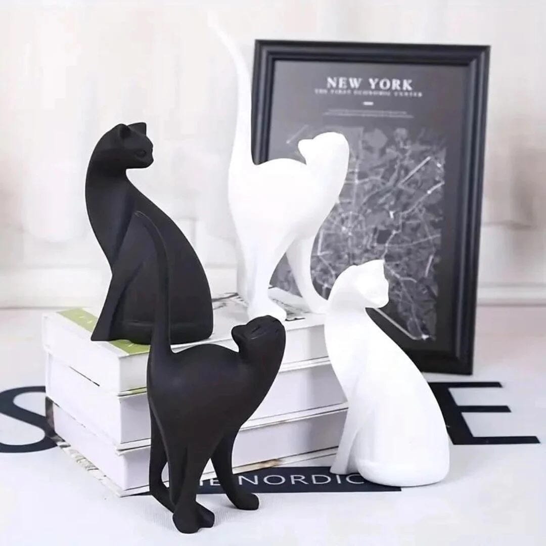 Escultura Moderna Abstrata Gato (O Par) - Decors