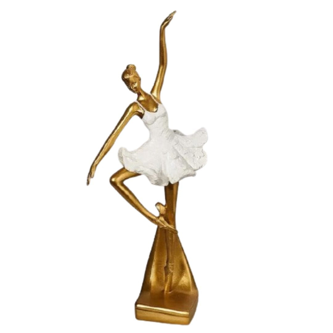 Esculturas Bailarinas Dourada em Resina Ballet Grace Collection