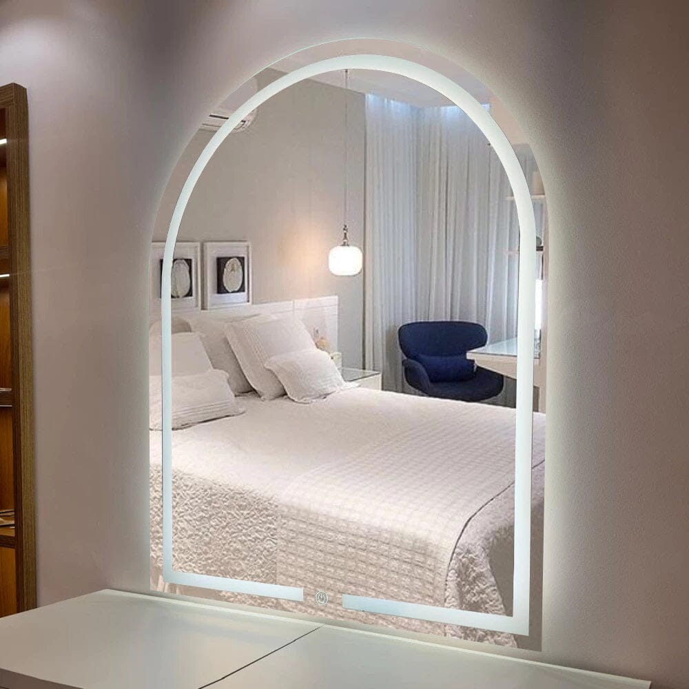 Espelho Decorativo Línea Oval com Led Jateado e Botão Touch 70x50cm - Decors