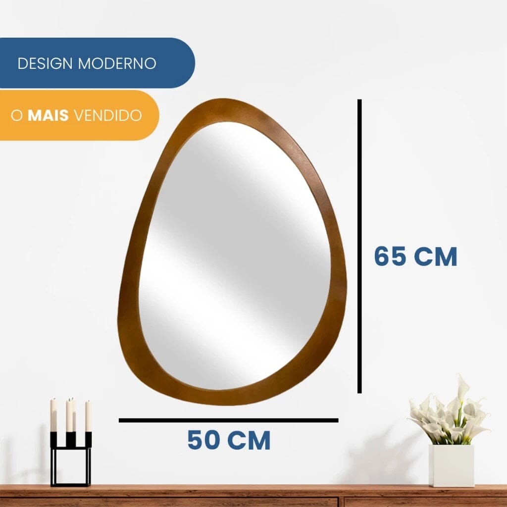 Espelho Decorativo Orgânico de Parede Rustic Charm
