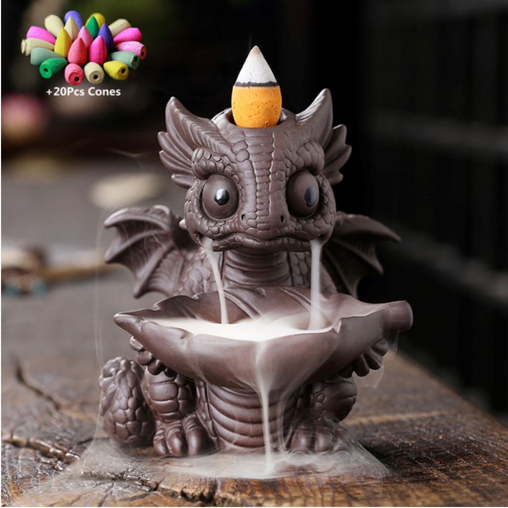 Incensário Baby Dinossauro em argila - Decors
