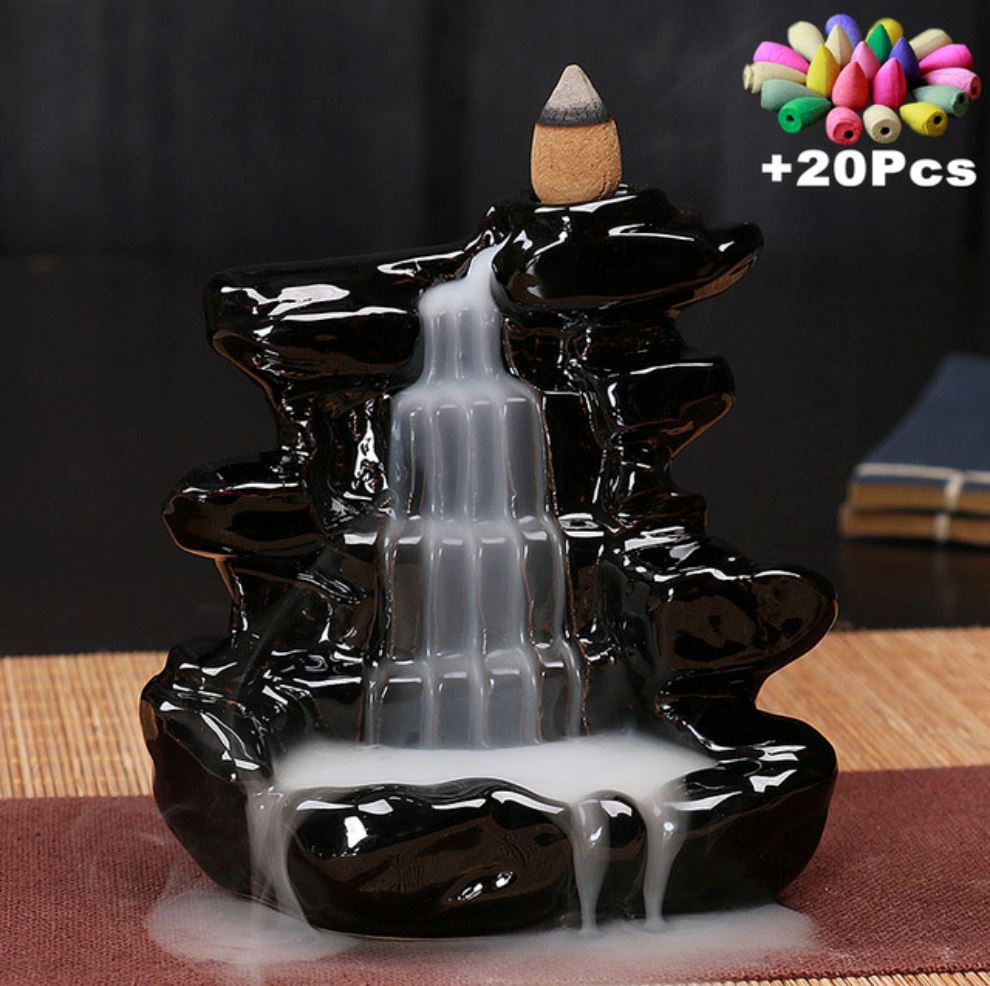 Incensário Efeito Cascata Black - Decors