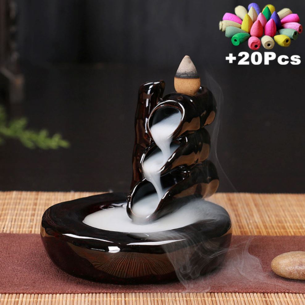 Incensário Efeito Cascata Black - Decors