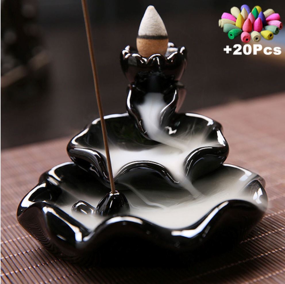 Incensário Efeito Cascata Black - Decors
