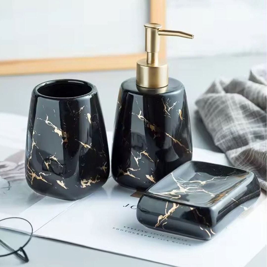 Kit de Lavabo Marmorizado Marbled (03 Peças)