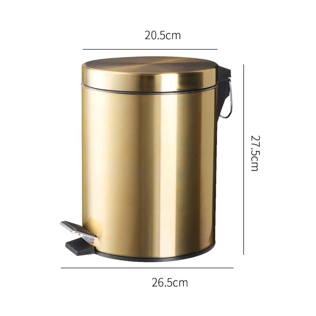 Lixeira LimpGold Impermeável de Aço Inoxidável 5L