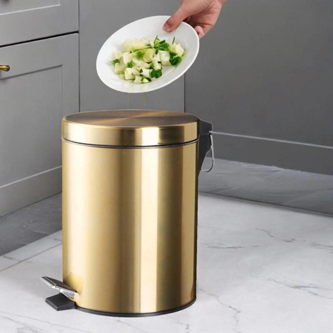 Lixeira LimpGold Impermeável de Aço Inoxidável 5L