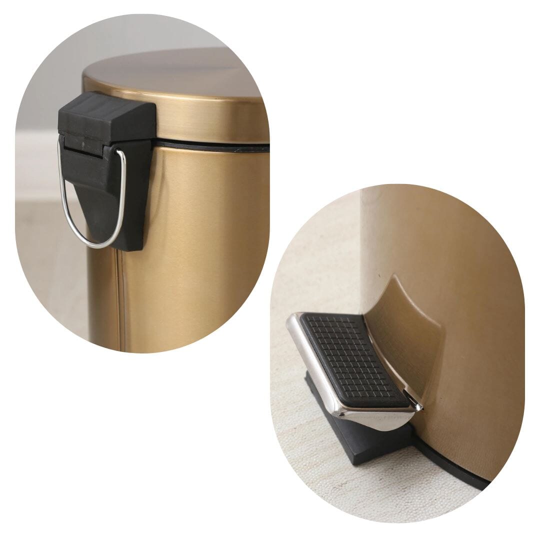 Lixeira LimpGold Impermeável de Aço Inoxidável 5L