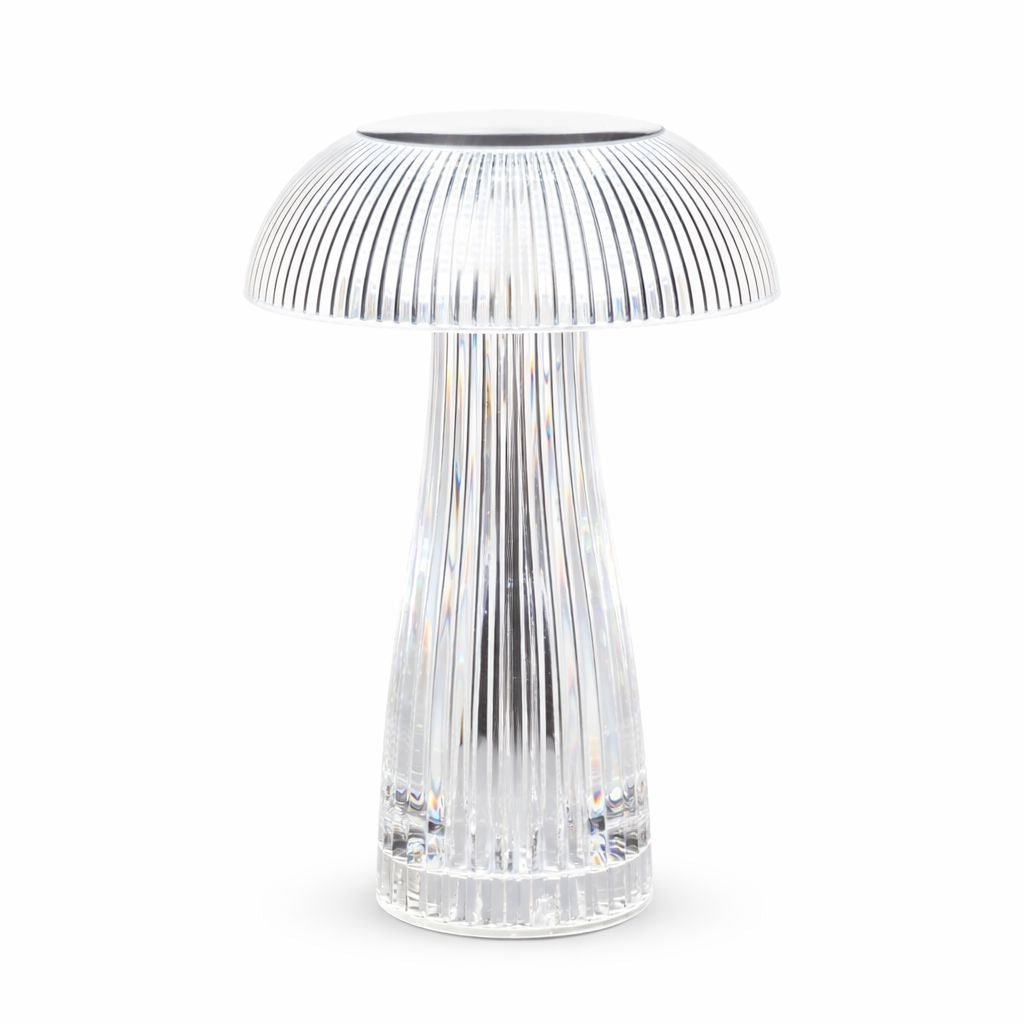 Luminária Abajur de Mesa Cogumelo em Cristal Sem Fio e Recarregável - Decors