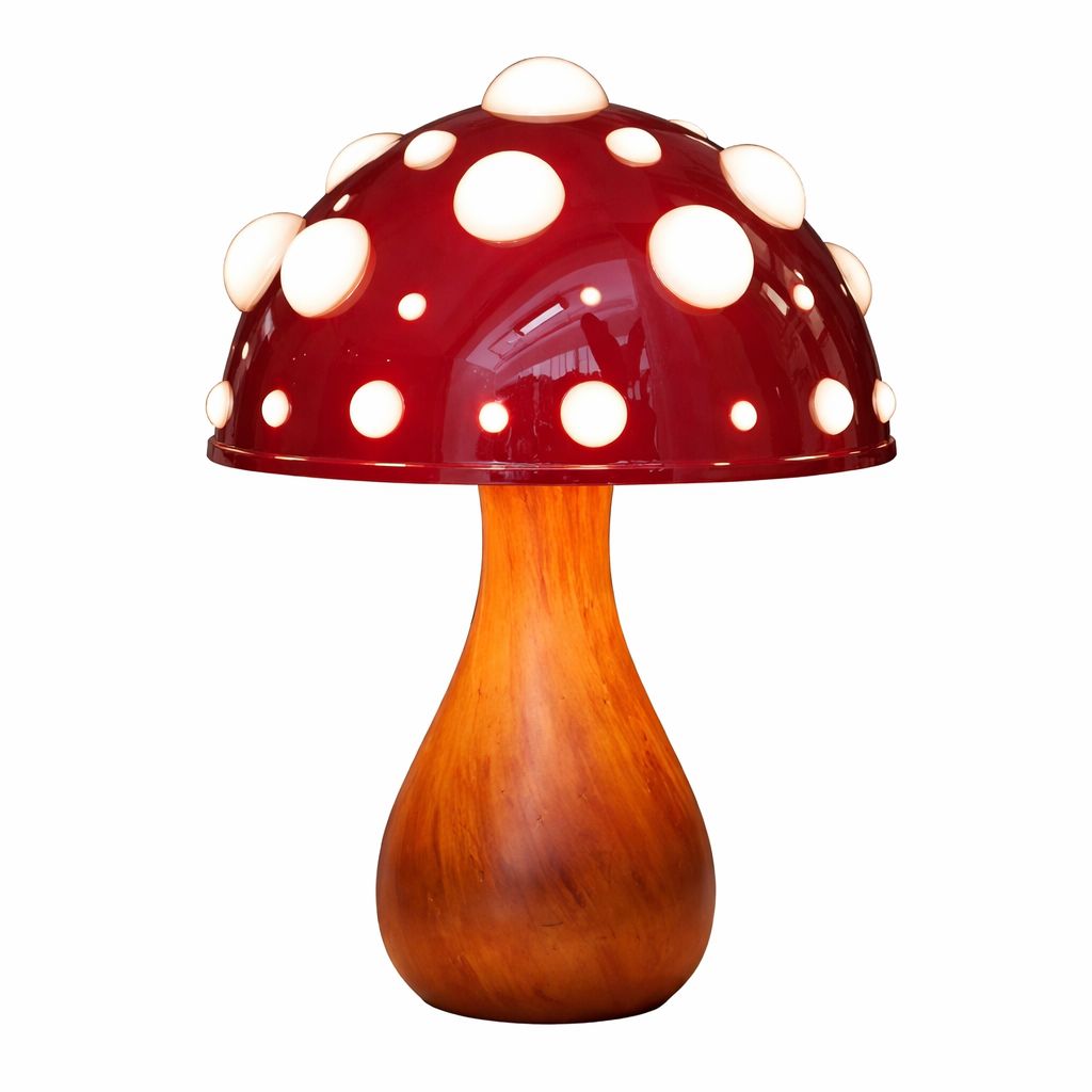 Luminária Abajur de Mesa Cogumelo Realista em Led