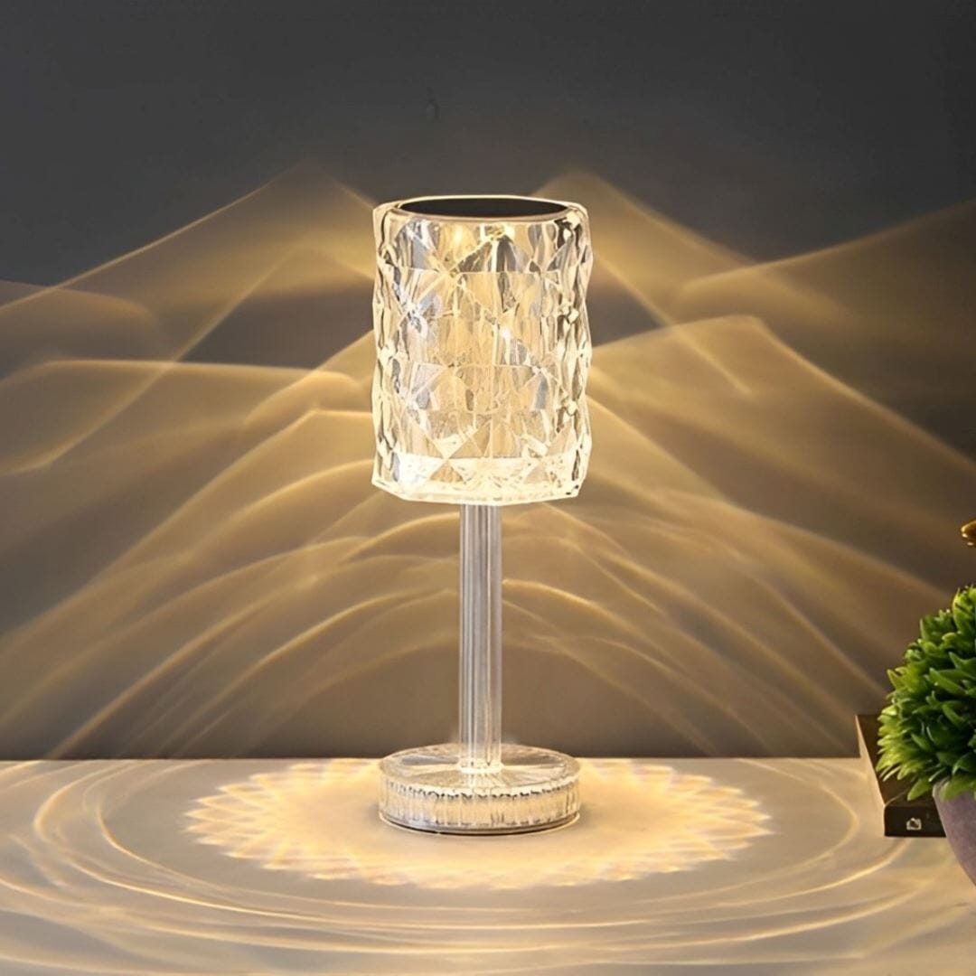 Luminária Abajur de Mesa Cristalina Touch em Led