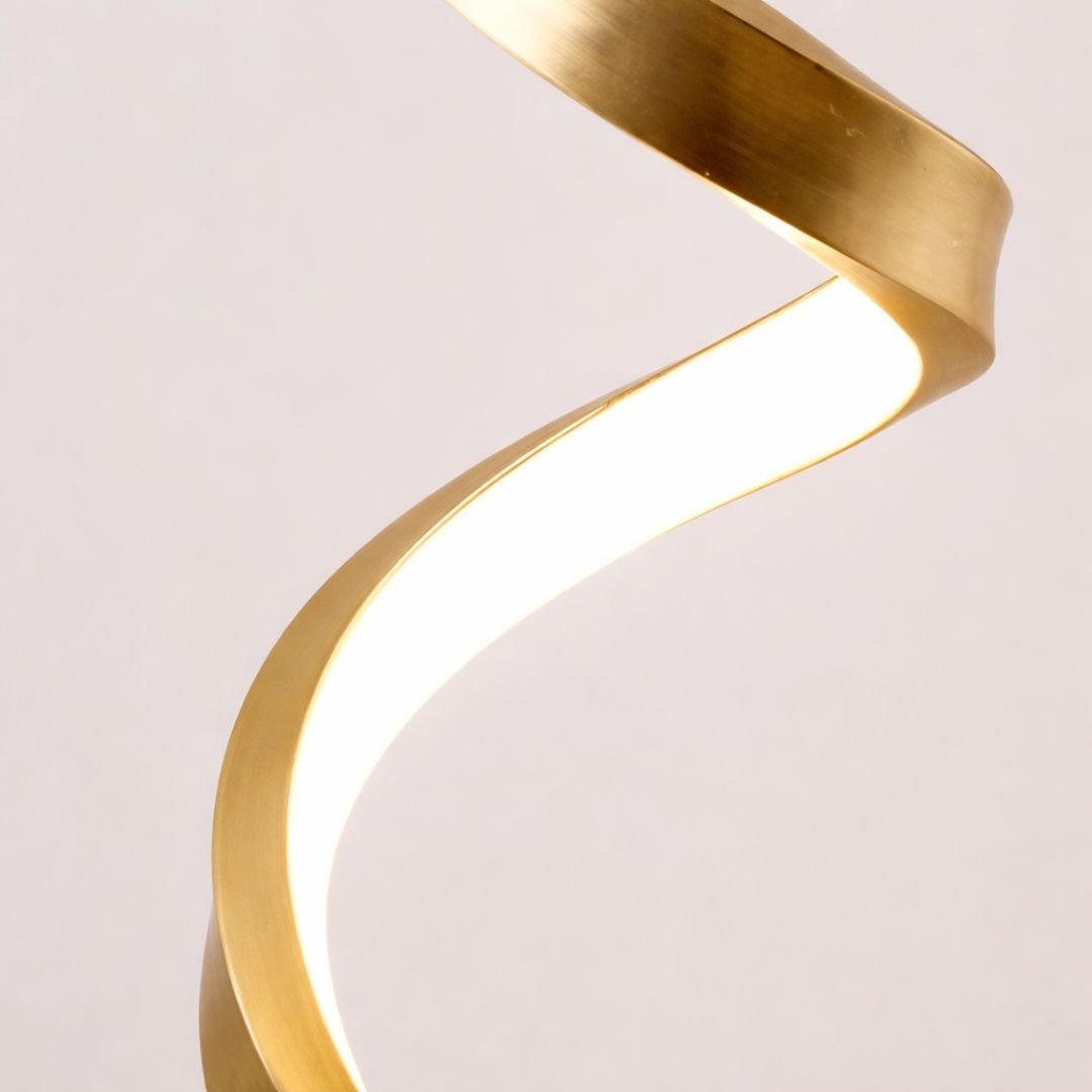 Luminária Abajur de Mesa Espiral Dourado Luna 45cm - Decors