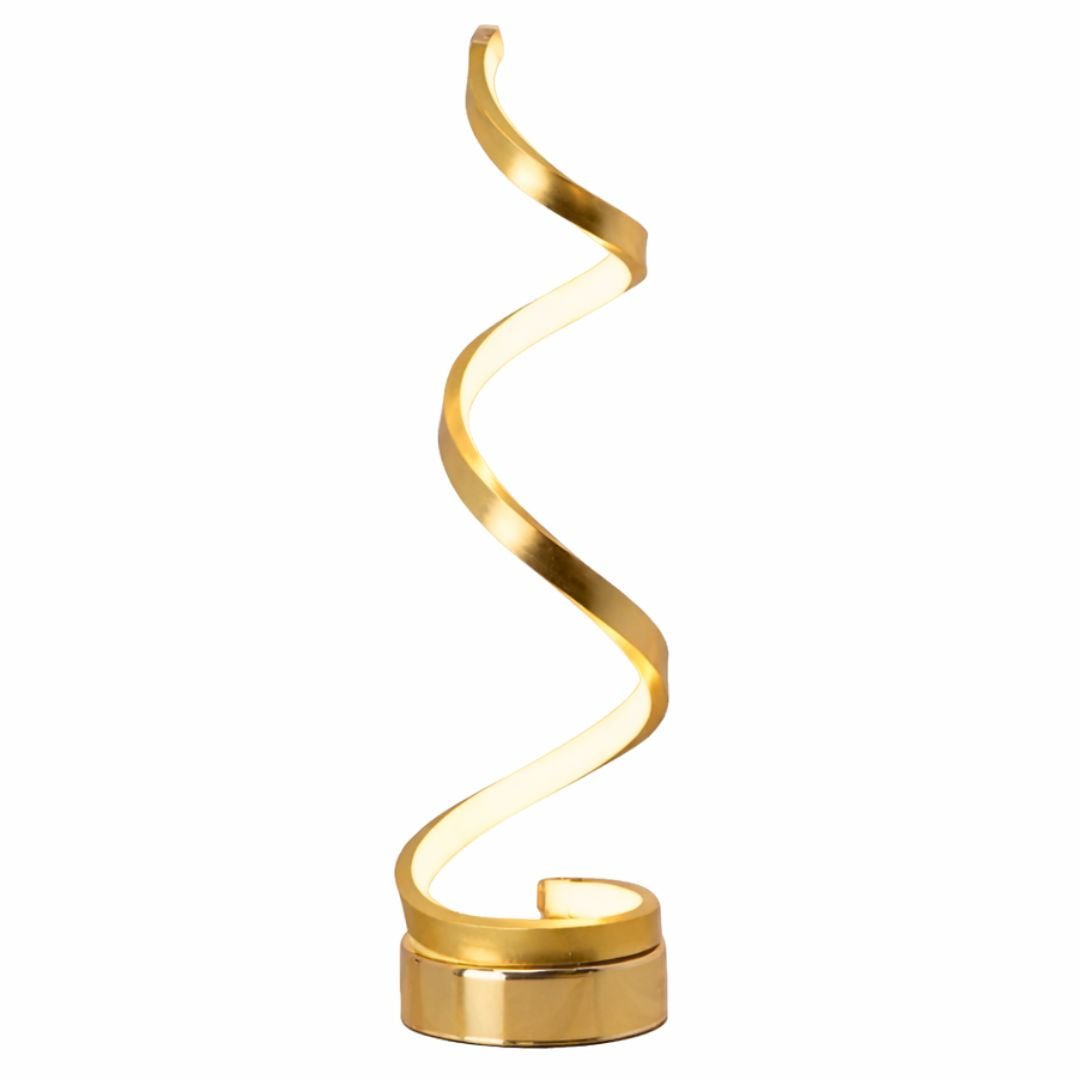Luminária Abajur de Mesa Espiral Dourado Luna 45cm - Decors