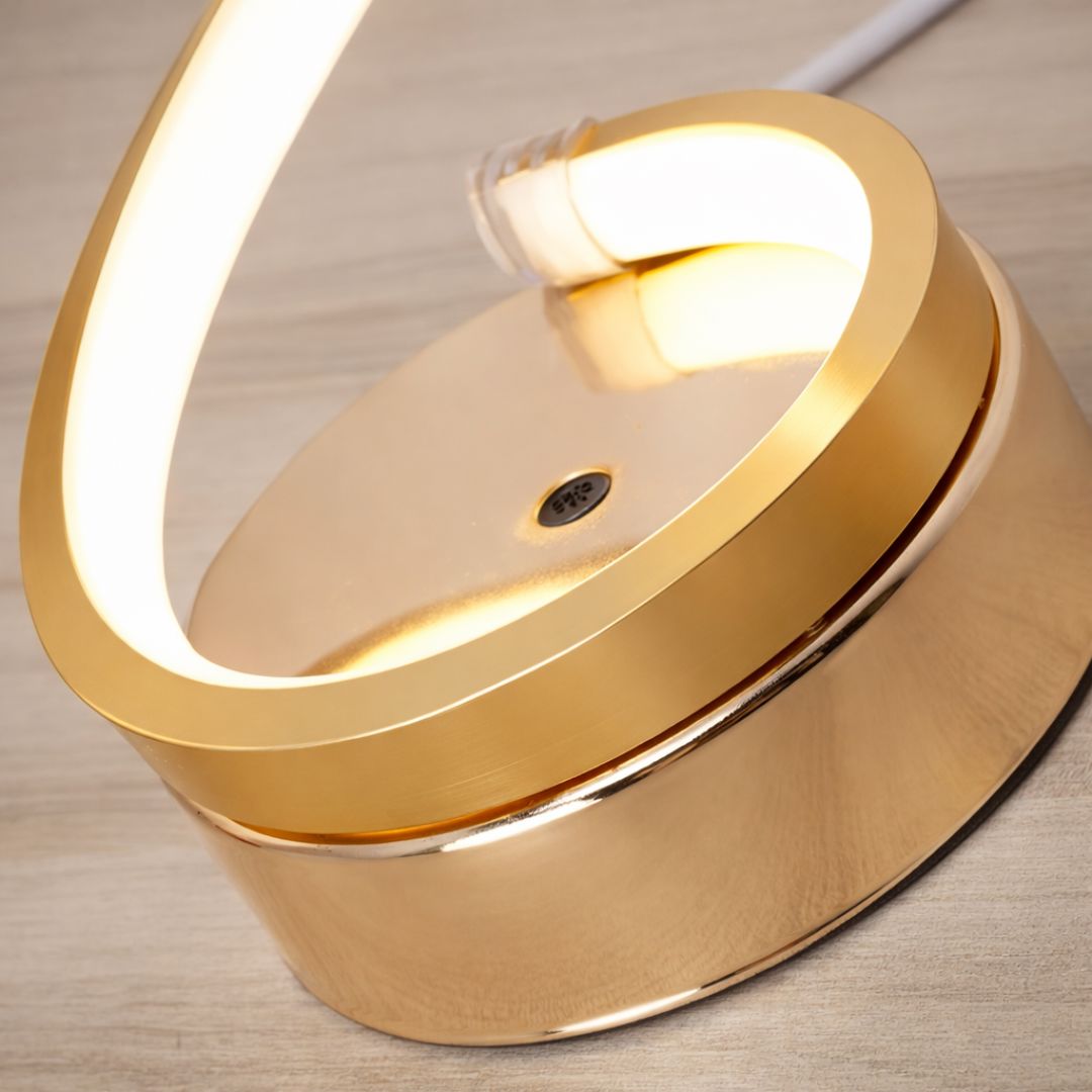 Luminária Abajur de Mesa Espiral Dourado Luna 45cm - Decors