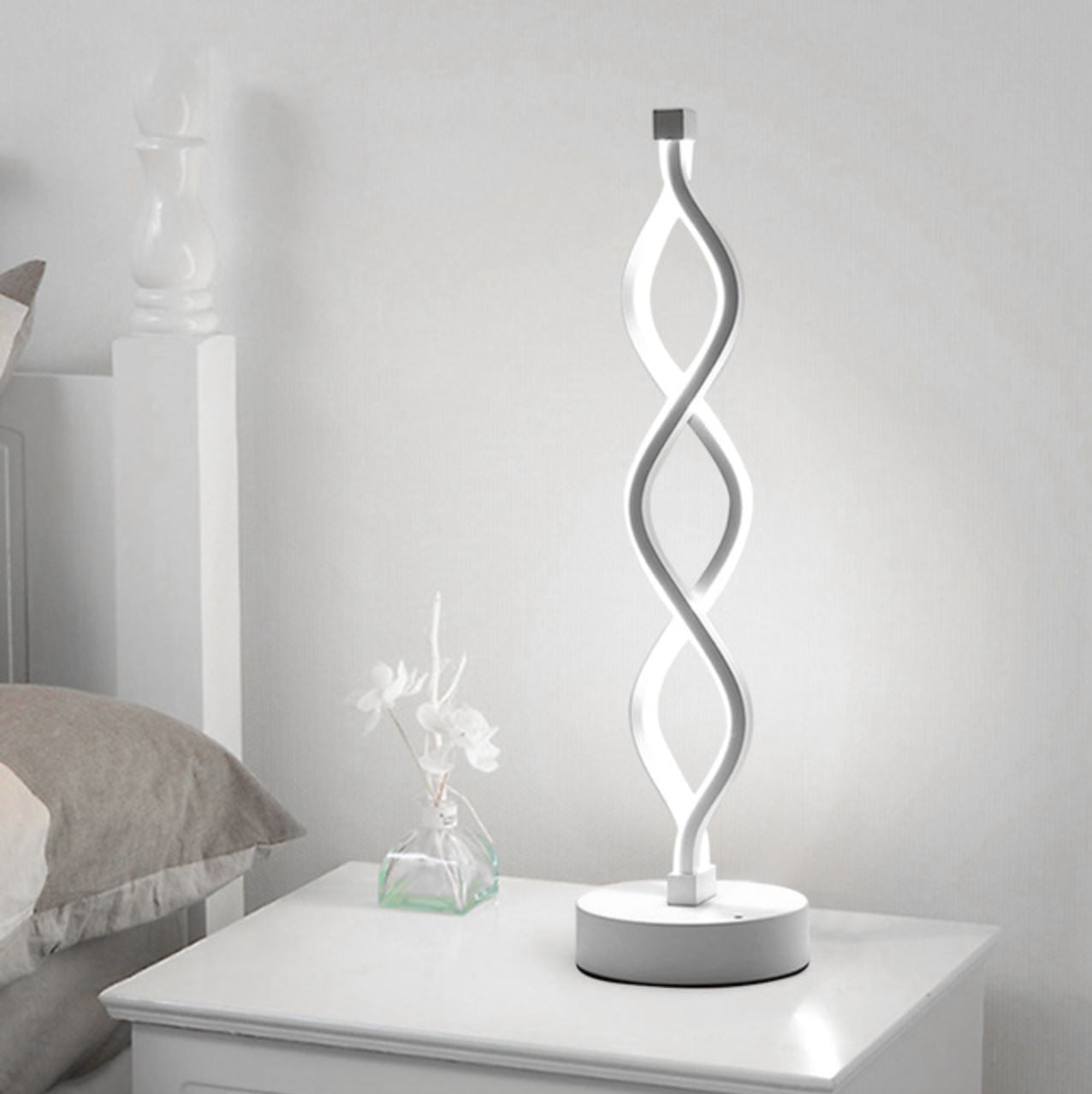 Luminária Abajur de Mesa Espiral Dupla 36cm - Decors