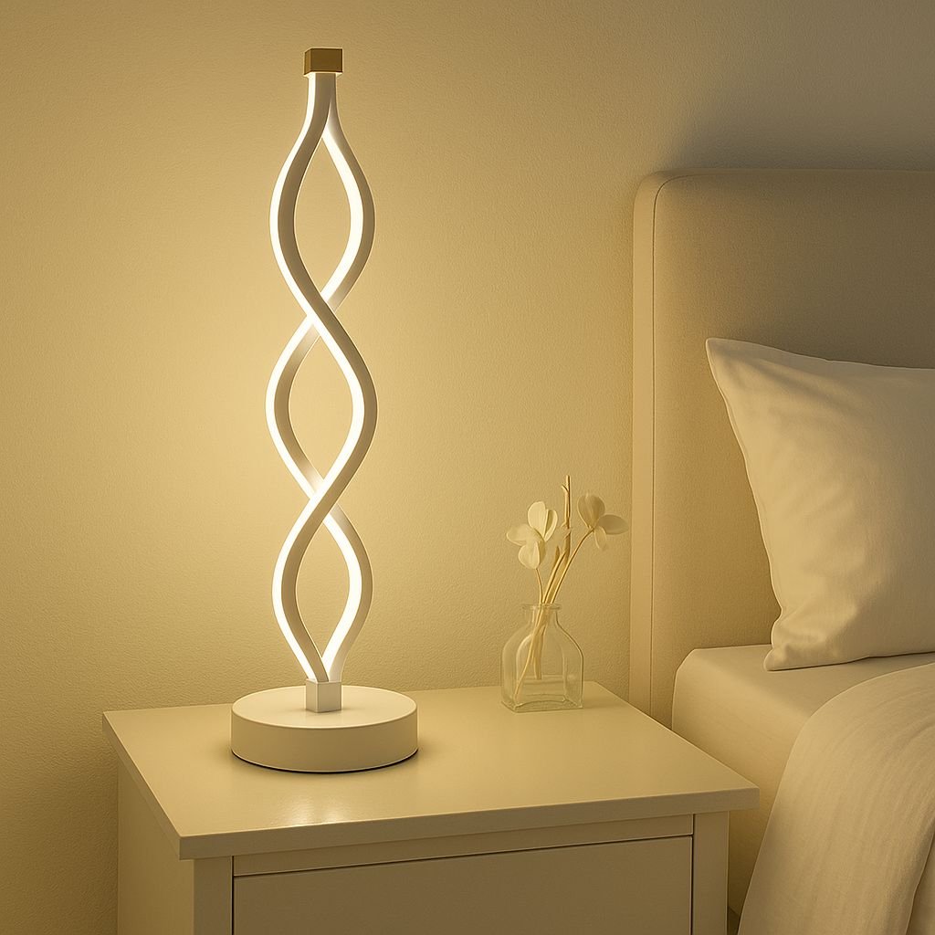 Luminária Abajur de Mesa Espiral Dupla 36cm - Decors