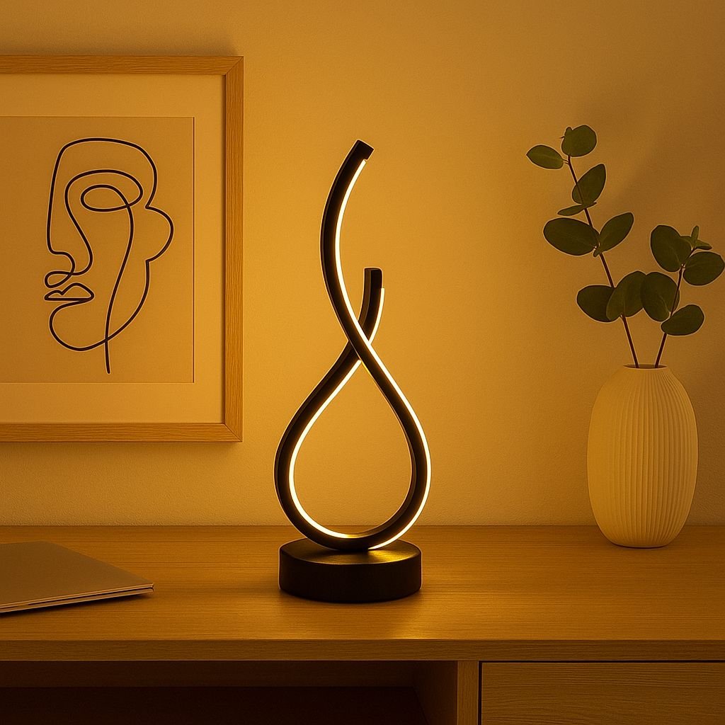 Luminária Abajur de Mesa Espiral em Gota Light - Decors