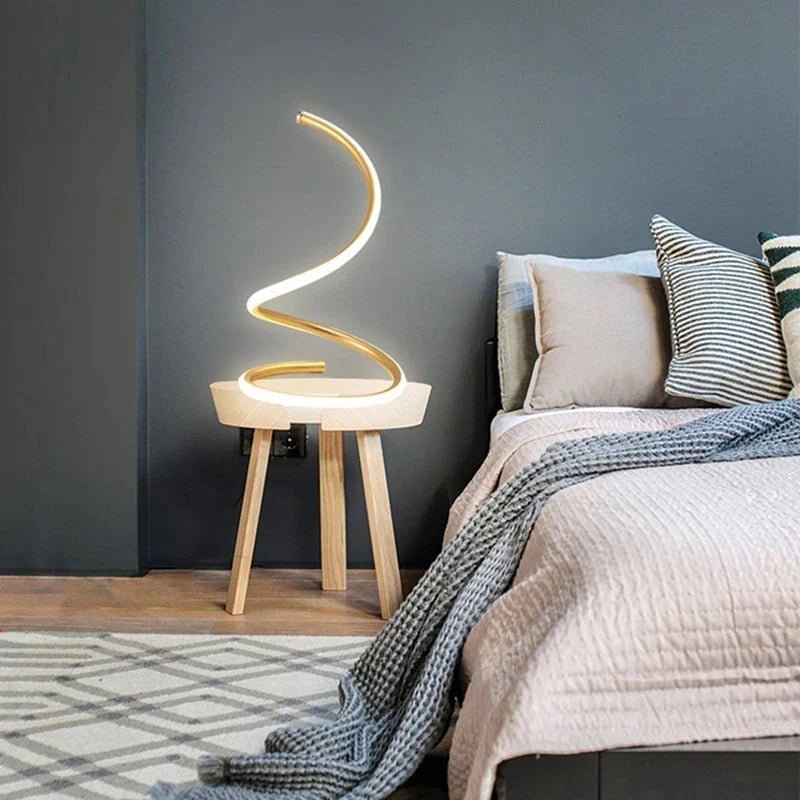 Luminária Abajur de Mesa Minimalista em Espiral - Decors