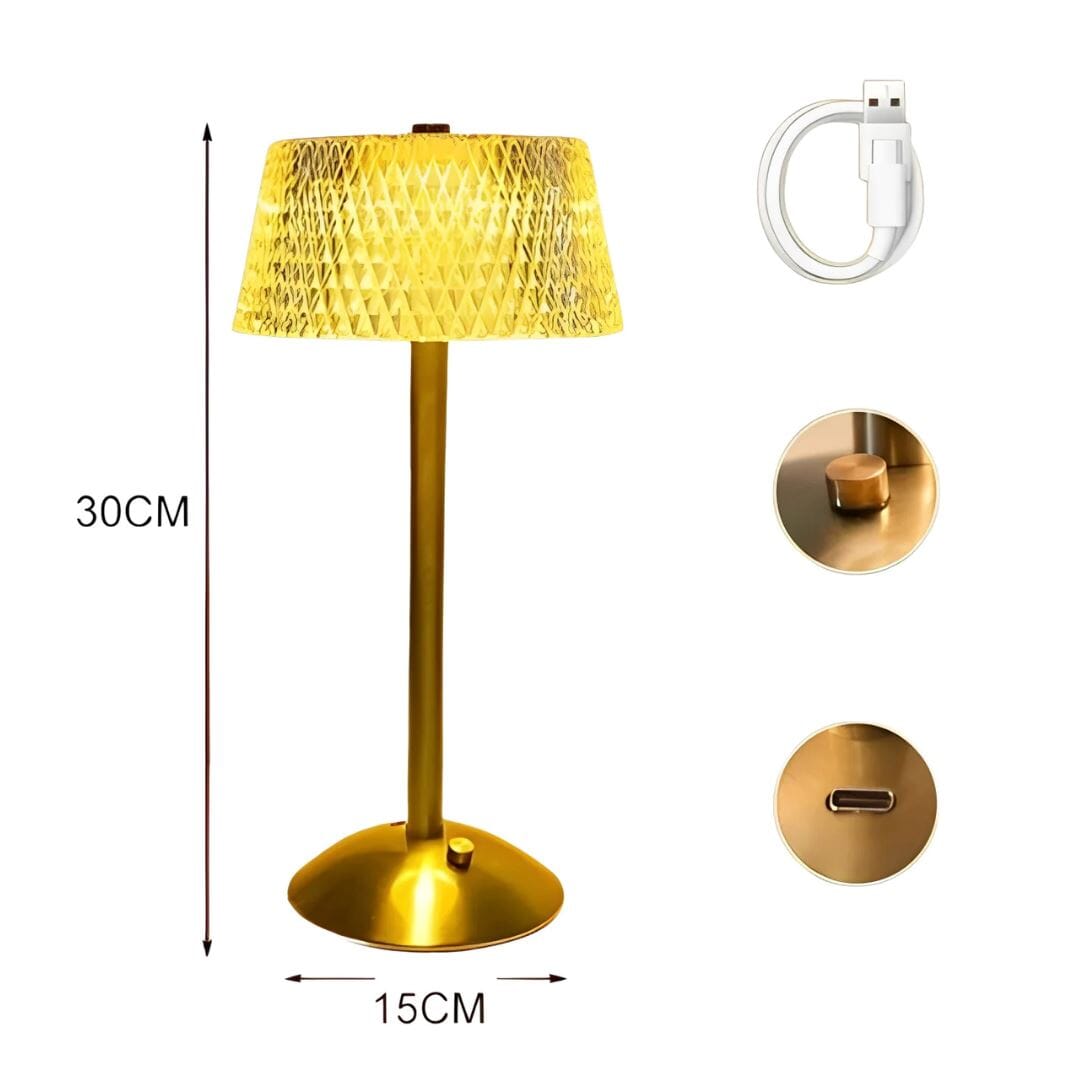 Luminária Abajur de Mesa Luzzo Touch Led USB