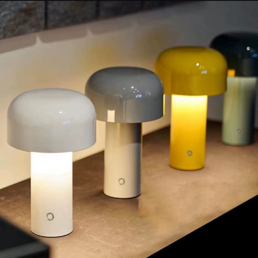 Luminária Abajur de Mesa Mush Colors Sem Fio e Recarregável