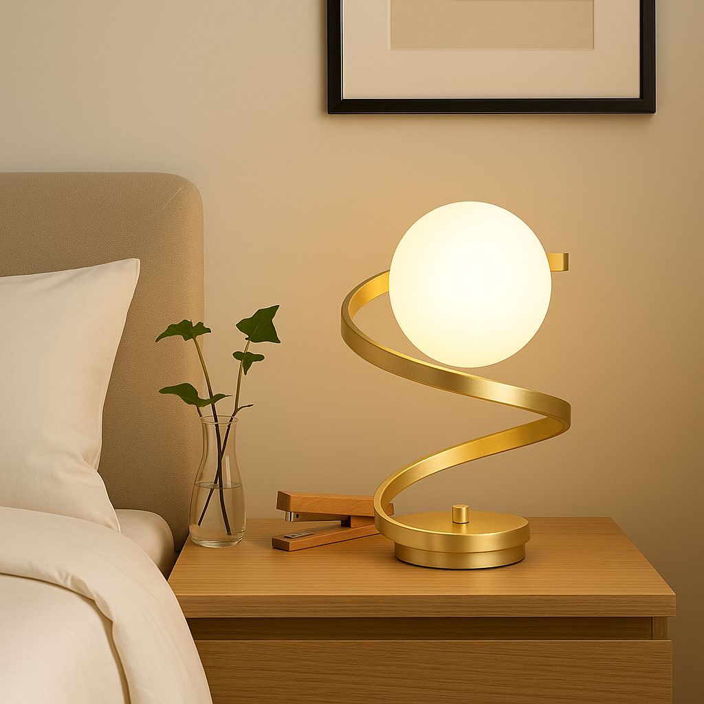 Luminária Abajur de Mesa Orbit Spiral em LED 3 Tons